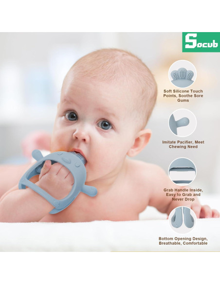 Socub Juguetes de Dentición para Bebés 0-12 Meses - Mitón y Anillo Socub Juguetes de Dentición para Bebés 0-12 Meses - Mitón y Anillo
