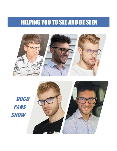 Gafas de Bloqueo de Luz Azul DUCO 8302 para Hombres - Negro Gafas de Bloqueo de Luz Azul DUCO 8302 para Hombres - Negro