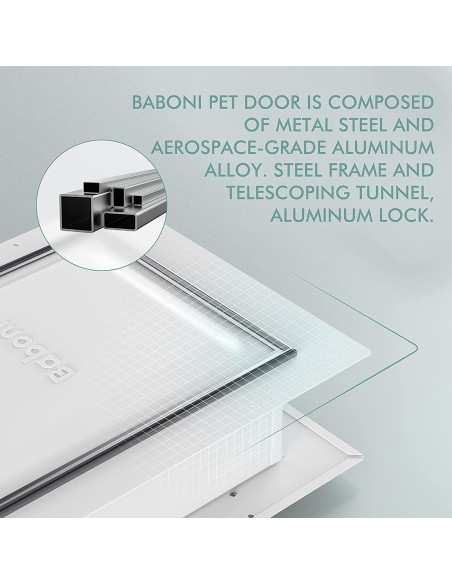 Puerta para Mascotas Baboni Grande 3 Aletas Metal Aluminio Puerta para Mascotas Baboni Grande 3 Aletas Metal Aluminio