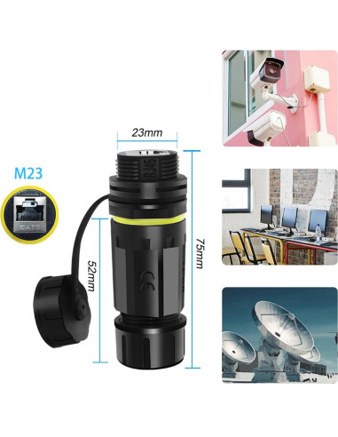 Conector RJ45 impermeable Cat7 ANMBEST 10Gbps 2PCS IP68