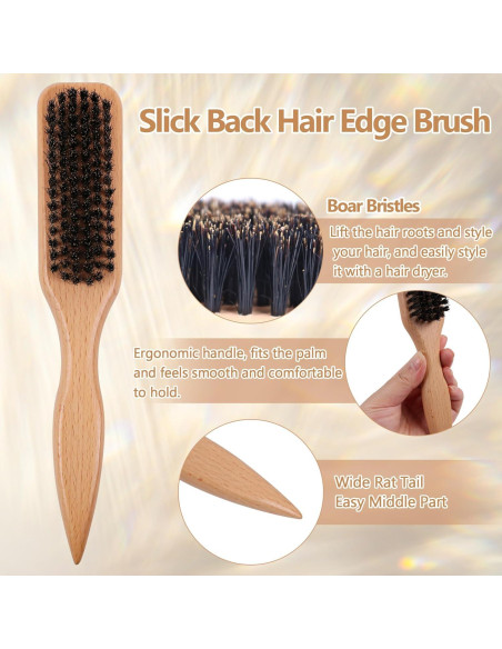 Cepillo para Cabello OWIIZI Slick Back de Cerdas de Jabalí Cepillo para Cabello OWIIZI Slick Back de Cerdas de Jabalí