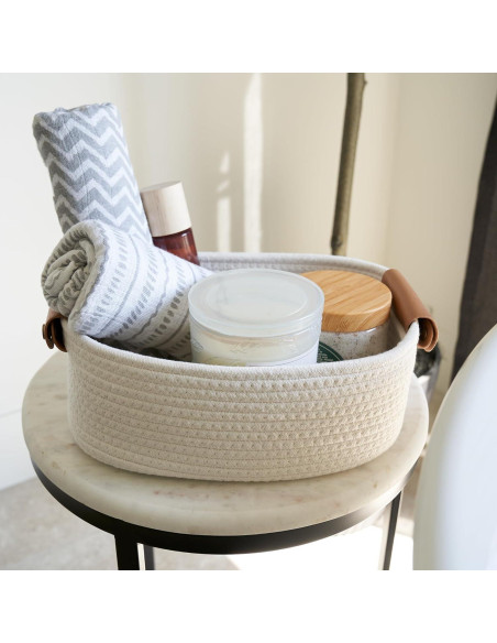 Conjunto de 5 Cestas de Almacenamiento ZICOTOs Beige Algodón Conjunto de 5 Cestas de Almacenamiento ZICOTOs Beige Algodón