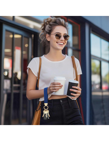 Fishent Llavero Pulsera Trenzada Azul Atlántico con 3 Anillos Fishent Llavero Pulsera Trenzada Azul Atlántico con 3 Anillos