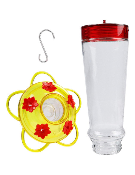 Alimentador de Colibrí Joliyoou 0.29L Vidrio Colgante Jardín Alimentador de Colibrí Joliyoou 0.29L Vidrio Colgante Jardín