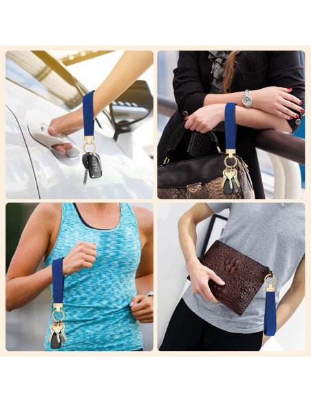 Fishent Llavero Pulsera Trenzada Azul Atlántico con 3 Anillos Fishent Llavero Pulsera Trenzada Azul Atlántico con 3 Anillos