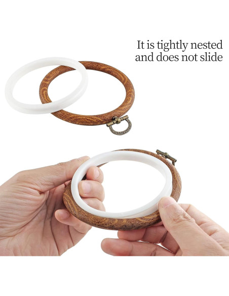 Juego de 3 Aros de Bordado 10 cm Piutouyar Imitación Madera Juego de 3 Aros de Bordado 10 cm Piutouyar Imitación Madera