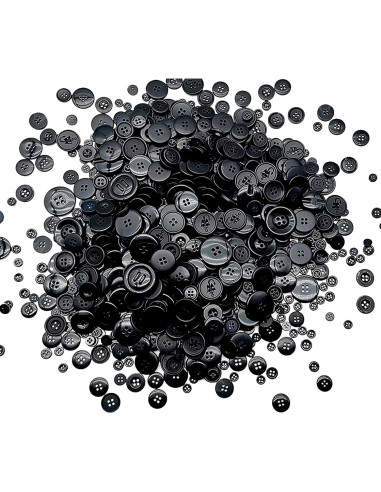 1600 Botones Negros de Resina Qovydx para Manualidades 1.8-7.6 cm