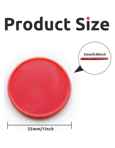 Juego de 100 Fichas de Plástico Rojo para Aprendizaje 25 mm