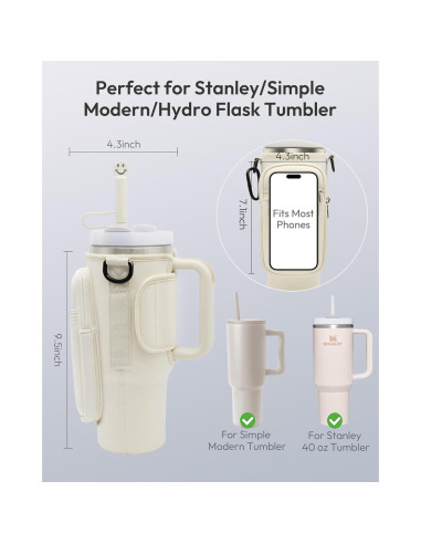 Bolsa Portabotellas de Agua BILTRTE para Taza Stanley 40oz