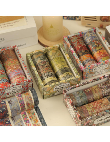 Juego de 12 Rollos de Cinta Washi Songdao Tranquilidad Azure