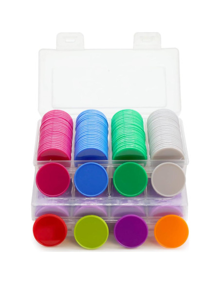 Juego de 100 Fichas de Plástico Rojo para Aprendizaje 25 mm Juego de 100 Fichas de Plástico Rojo para Aprendizaje 25 mm