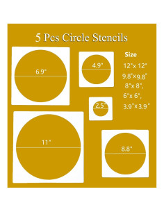 5 Plantillas de Pintura Reutilizables Cyy.lcm 10 a 30 cm 2