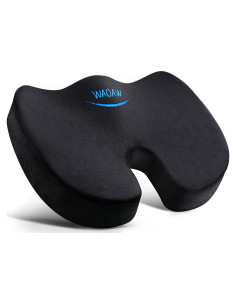Cojín de Asiento WAOAW Espuma Viscoelástica Negro 43x34cm