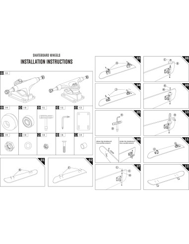 Juego de Skateboard AXDT Ejes 5" Ruedas 60mm Rodamientos ABEC-9