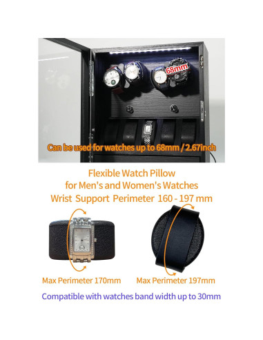 Winder de Reloj ORYX para 4 Relojes Automáticos con 5 Soportes
