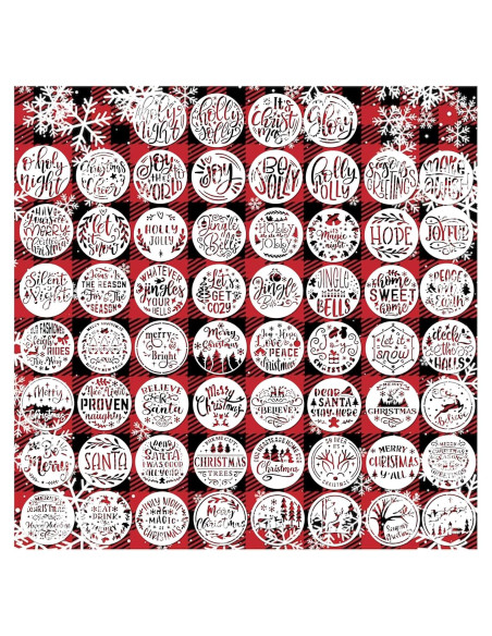 Kit de Plantillas Navideñas Reutilizables 60 Piezas 7.62cm Kit de Plantillas Navideñas Reutilizables 60 Piezas 7.62cm