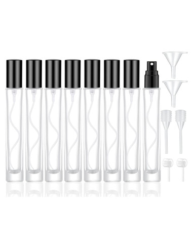 Kit de Botellas de Spray de Vidrio 10ml Akane - 8 Piezas Negras