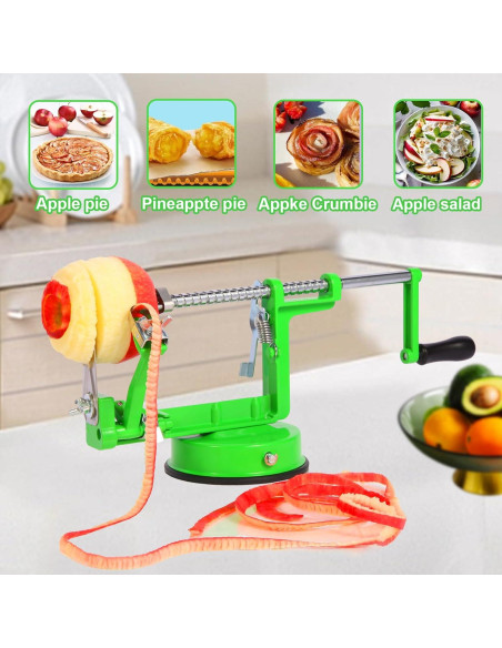 Pelador y Cortador de Manzanas LIVSGNISTA Acero Inoxidable Verde Pelador y Cortador de Manzanas LIVSGNISTA Acero Inoxidable Verde