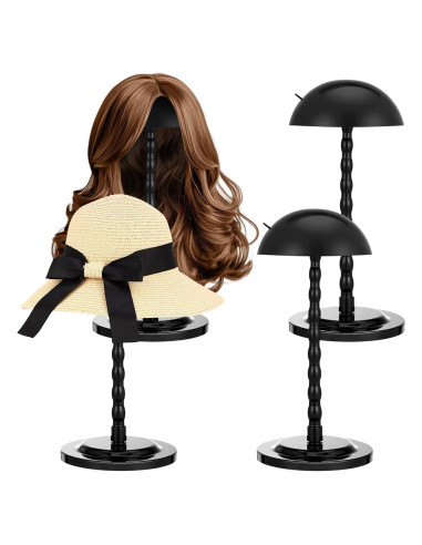 Soporte para Peluca Geelin 4 Pcs Antideslizante 35 cm Negro