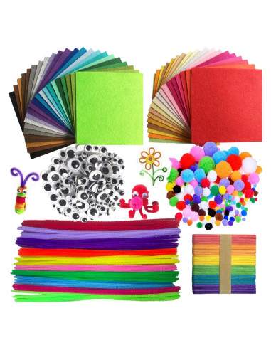 Kit de Manualidades DOITEM 590 Piezas con Limpiapipas y Pompones