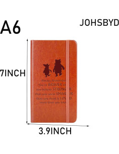 Cuaderno de Cuero JOHSBYD A6 con Mensaje de Pooh Bear 2