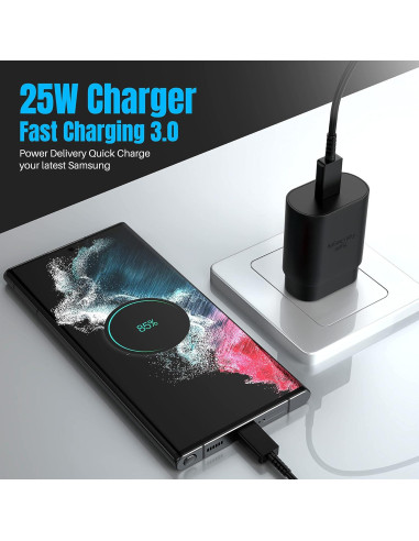 Paquete de 4 Cables USB C a C 60W - 2x1.83m y 2x3.05m Negro
