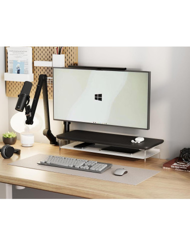 Soporte de Monitor Acrílico Fenge 60 cm con Almacenamiento