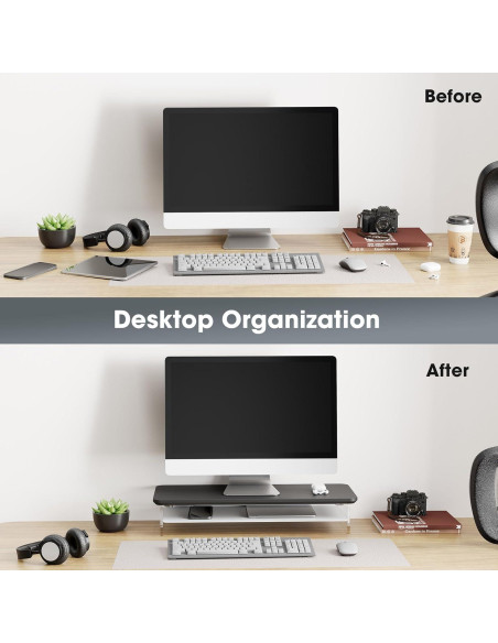 Soporte de Monitor Acrílico Fenge 60 cm con Almacenamiento Soporte de Monitor Acrílico Fenge 60 cm con Almacenamiento