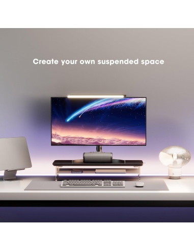 Soporte de Monitor Acrílico Fenge 60 cm con Almacenamiento
