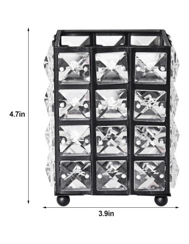 Organizador de Brochas de Maquillaje Miaowater Cuadrado Negro