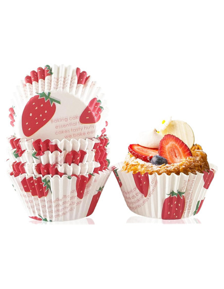Forros para Cupcake Boevill 100pcs Rosa Fresa a Prueba de Grasa Forros para Cupcake Boevill 100pcs Rosa Fresa a Prueba de Grasa