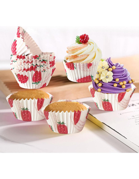 Forros para Cupcake Boevill 100pcs Rosa Fresa a Prueba de Grasa Forros para Cupcake Boevill 100pcs Rosa Fresa a Prueba de Grasa