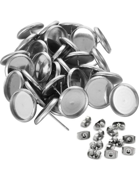 Base de Pendiente Acero Inoxidable 8mm LE SKY 50 Pcs Base de Pendiente Acero Inoxidable 8mm LE SKY 50 Pcs