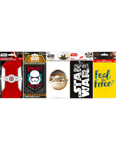 Calcomanías Star Wars Disney - Paquete de 9 Decorativas Calcomanías Star Wars Disney - Paquete de 9 Decorativas