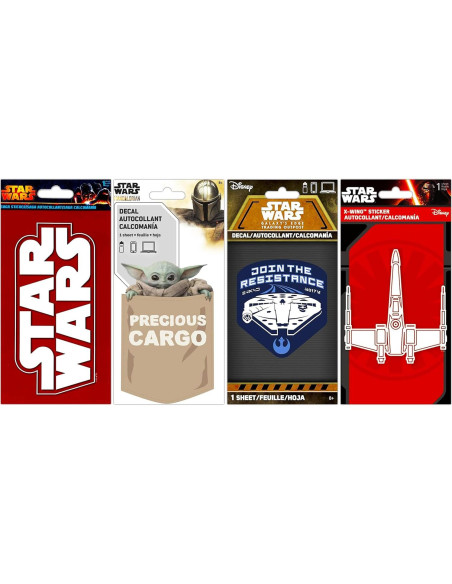 Calcomanías Star Wars Disney - Paquete de 9 Decorativas Calcomanías Star Wars Disney - Paquete de 9 Decorativas