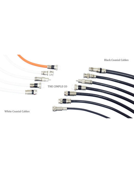 Cable Coaxial RG6 1 Pie THE CIMPLE CO Conectores F-pin Negro Cable Coaxial RG6 1 Pie THE CIMPLE CO Conectores F-pin Negro