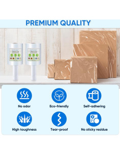 Rollo de Película Estirable TICONN 304.8m 12.7cm con Mangos 2