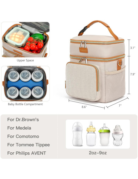Bolsa de Enfriamiento TUGUAN para Leche Materna 18L Beige Bolsa de Enfriamiento TUGUAN para Leche Materna 18L Beige