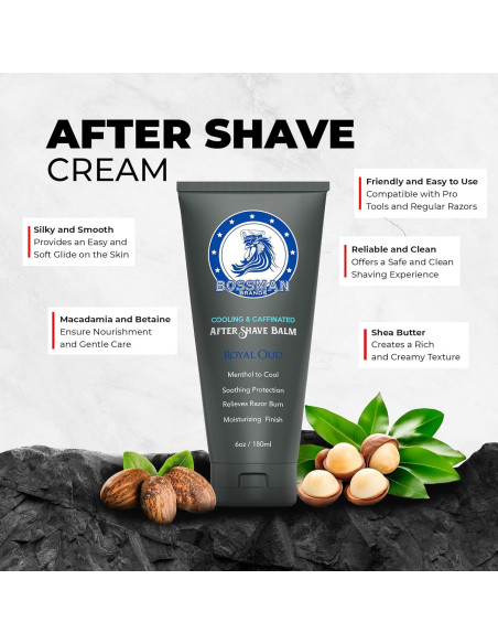 Bálsamo After Shave Bossman Oud Real 190g - Refrescante y Cafeinado Bálsamo After Shave Bossman Oud Real 190g - Refrescante y Cafeinado