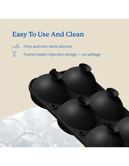 Molde de Hielo Samuelworld 12 Esferas 6cm con Contenedor - Negro Molde de Hielo Samuelworld 12 Esferas 6cm con Contenedor - Negro