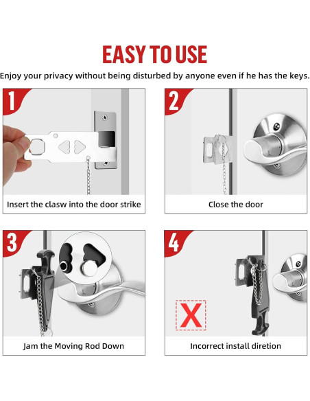 Alarma de Cerradura de Puerta Portátil TOWODE con Cuña de Seguridad Alarma de Cerradura de Puerta Portátil TOWODE con Cuña de Seguridad