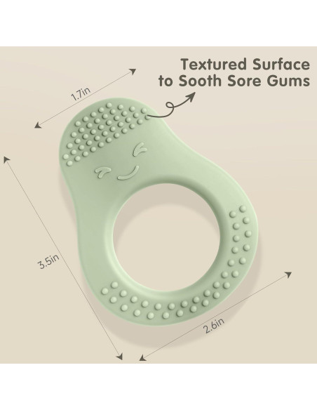 Mordedores para Bebés Aguacate - Set de 3 Silicona Libre BPA Mordedores para Bebés Aguacate - Set de 3 Silicona Libre BPA