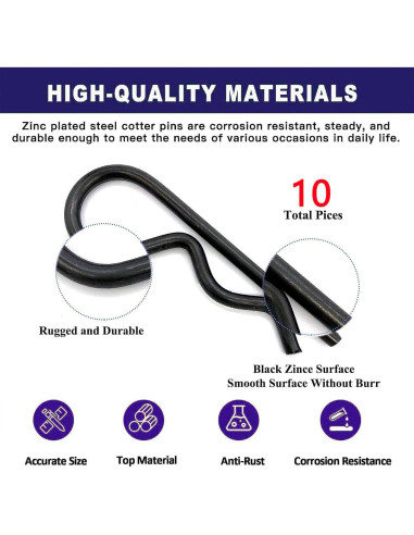 Clip de Pasador de Enganche R Ironking 10 Pcs 3mm x 60mm