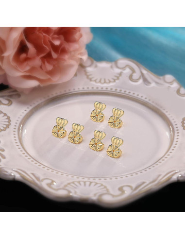 2 Pares de Elevadores de Pendientes Ajustables Kerryjewl Oro 18K
