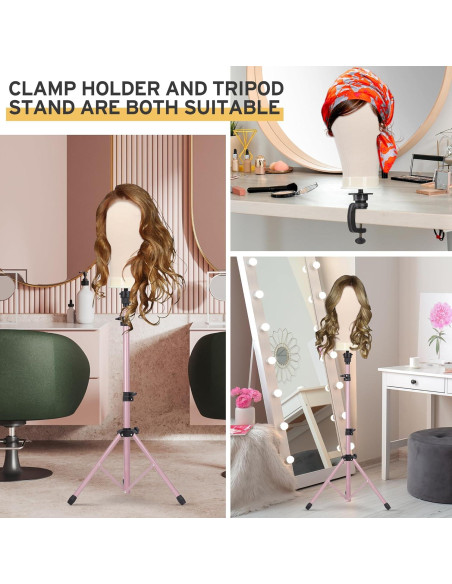 Soporte de Maniquí para Pelucas Klvied Oro Rosa 55.88 cm Soporte de Maniquí para Pelucas Klvied Oro Rosa 55.88 cm