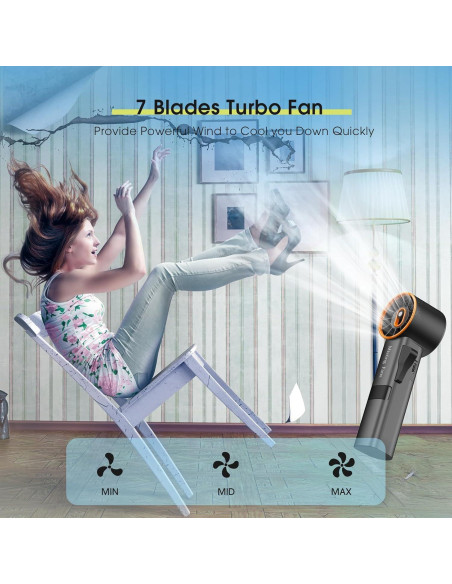 Ventilador de Mano Portátil Ausic con Nebulización 3 Velocidades Ventilador de Mano Portátil Ausic con Nebulización 3 Velocidades