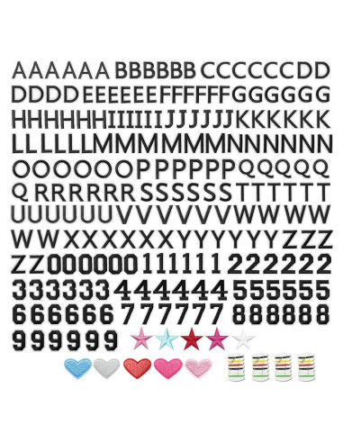 Kit 226 Pcs Letras y Números Termoadhesivos Ukontagood Negro