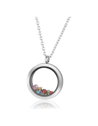 Collar Locket Flotante PiercingJ Acero Inoxidable 25mm