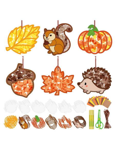 Kit de Manualidades de Otoño Feifeiya 24 Juegos DIY Papel Seda Kit de Manualidades de Otoño Feifeiya 24 Juegos DIY Papel Seda