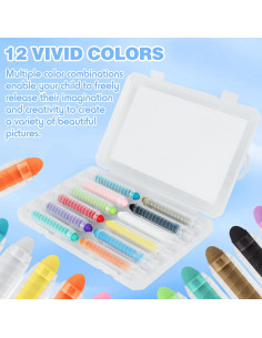 Tiza Sin Polvo Zhenbuco - Set de 12 Colores Lavables 2